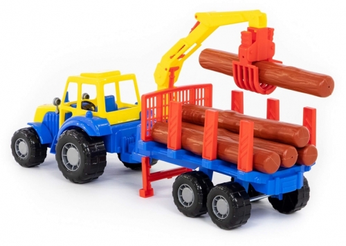 Tractor cu remorca lemne, 47 x 13 x 20 cm, diverse modele, Polesie